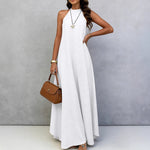 Halter Neck Tie-Back Maxi Dress