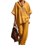 Oversized Relaxed Two Piece Linen Feel Matching Set