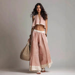 Sleeveless V-Neck Two-Piece Set ¨C Solid Color Lounge & Casual Outfit