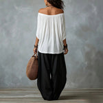 Drawstring Harem Pants Two Piece Set