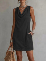 Women Hollow Out Knit Sleeveless Mini Dress