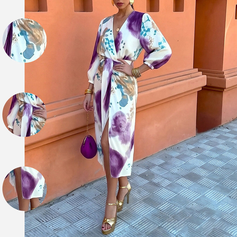 Fashion Suits Casual Long-Sleeved Shirts Slit Long Skirt Suits For Women