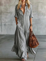 Casual Beach Vacation Chambray Dress