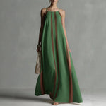 Vertical Stripe Spaghetti Strap Loose Flowy Maxi Dress