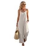 ?? Premium Linen-Blend Sleeveless Wide-Leg Jumpsuit
