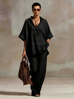 Oversized Relaxed Two Piece Linen Feel Matching Set
