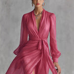 Fuchsia Chiffon Wrap Maxi Dress Timeless Elegance, Effortless Allure