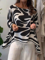 Loose-fitting Casual Printed Chiffon Top