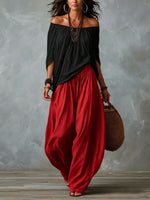 Drawstring Harem Pants Two Piece Set