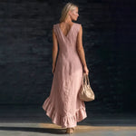 Romantic V-Neck Ruffle Dress