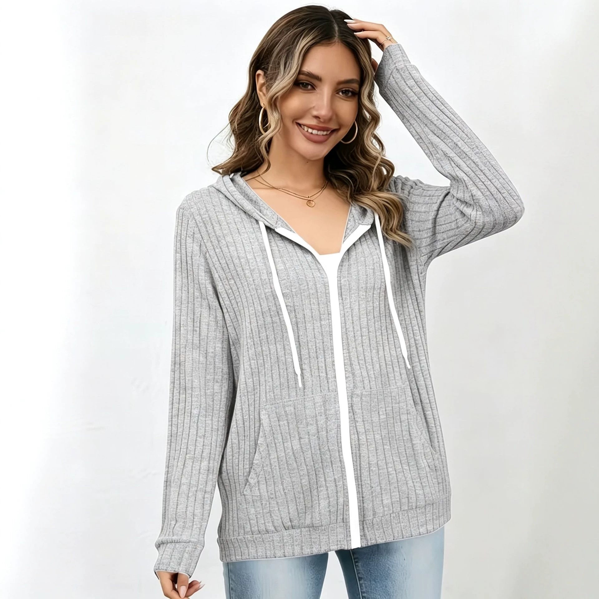 Women'S Long-Sleeved Hooded Tops And Sweatshirts