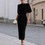 Briar Midi Dress with Bateau Neckline & Tailored Fit