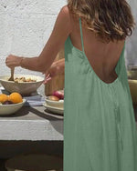 Women's Solid Color Backless Cami Dress