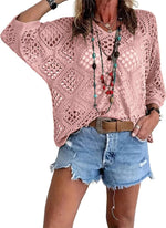 ? Handmade Crochet V©\Neck Boho Top | Apricot Summer Essential