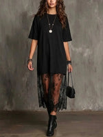 Women's Loose-fit Lace Patchwork Dress