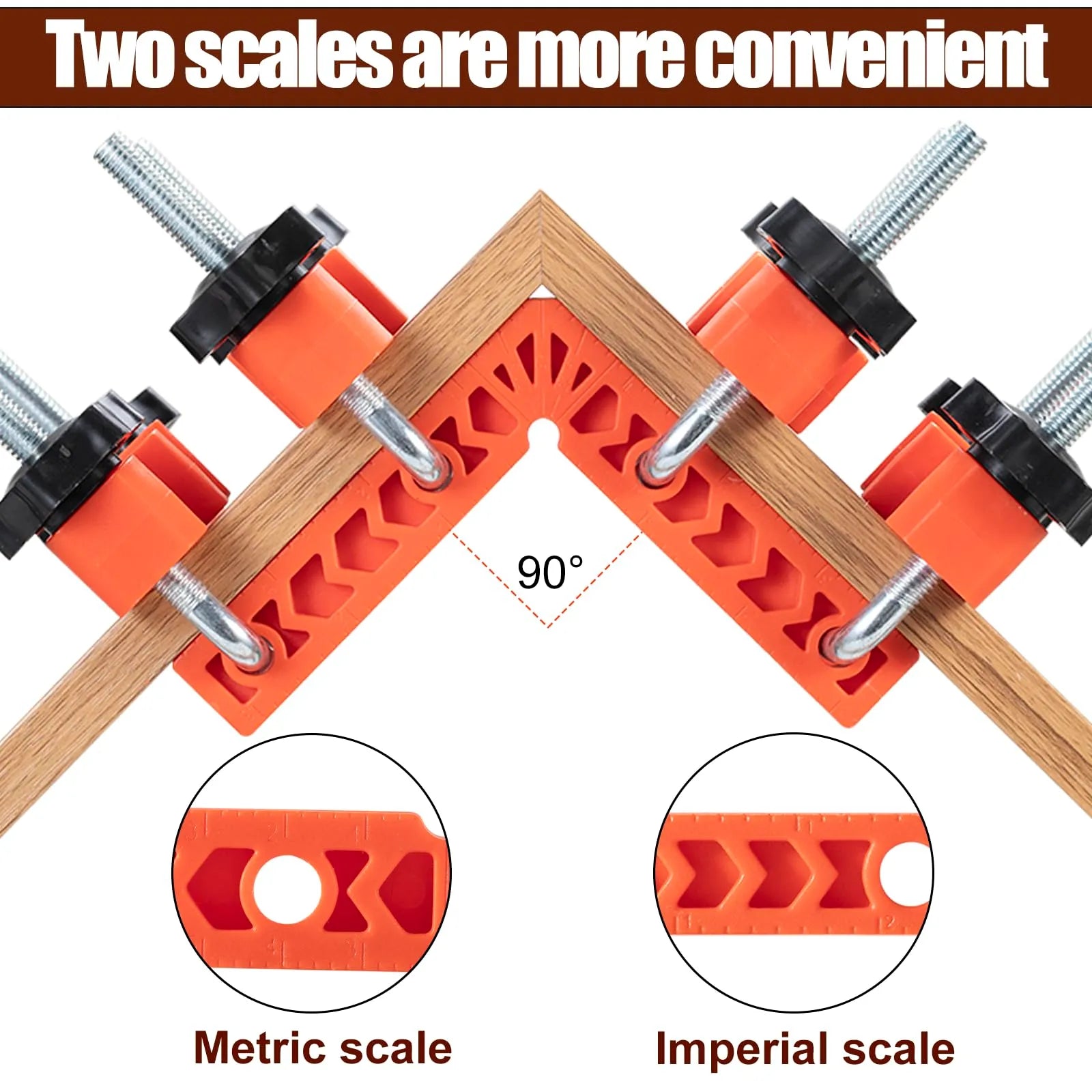 🔧Dailyardtool® 90 Degree Corner Clamp & Positioning Square Set - (3" 4")inch x 8 Right Angle Clamp with 8 Clamp ABS Plastic L-Shaped Tool