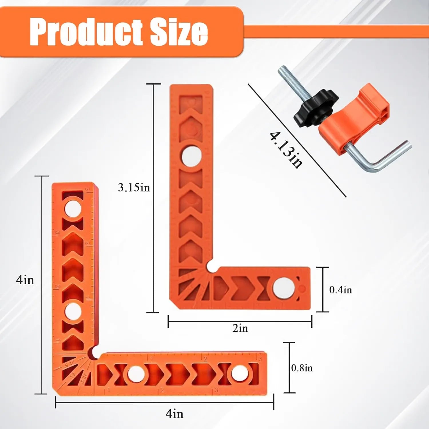🔧Dailyardtool® 90 Degree Corner Clamp & Positioning Square Set - (3" 4")inch x 8 Right Angle Clamp with 8 Clamp ABS Plastic L-Shaped Tool