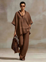 Oversized Relaxed Two Piece Linen Feel Matching Set