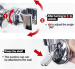 Adjustable shower head holder - Detachable shower head holder with suction cup - Drill-free shower head holde