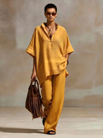 Oversized Relaxed Two Piece Linen Feel Matching Set
