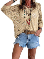 ? Handmade Crochet V©\Neck Boho Top | Apricot Summer Essential