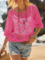 ? Handmade Crochet V©\Neck Boho Top | Apricot Summer Essential