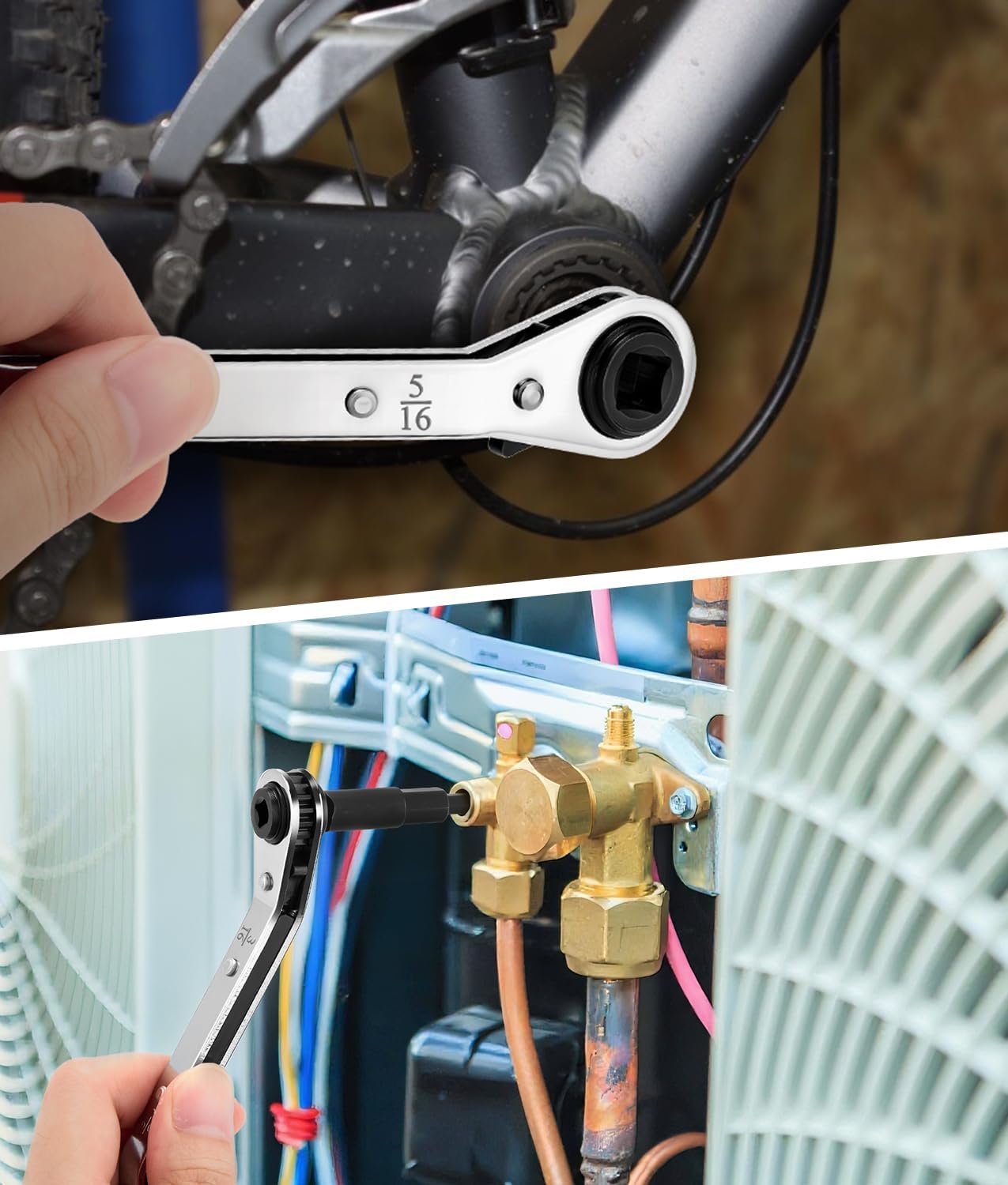 Dailyard™4-in-1 HVAC Ratchet Service Wrench Set with S2 Hex Bit Adapters