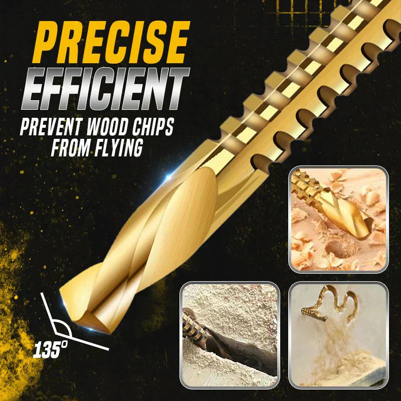 Dailyardtool® 🔩⚡Titanium‑Coated Twist Drill Set – 6 sizes, drills & saws in one