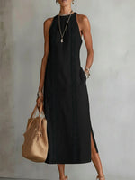 ?? Retro Cozy Lace Minimalist Linen Dress