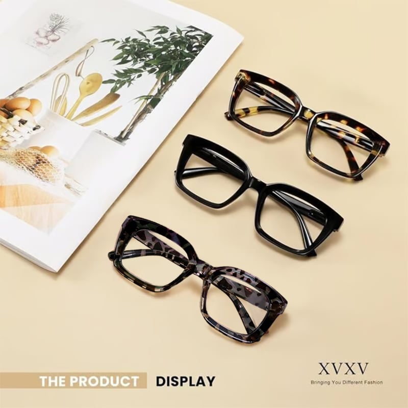 ✨👓Tortoiseshell Reading Glasses – Blue Light Blocking Oversized Square Readers