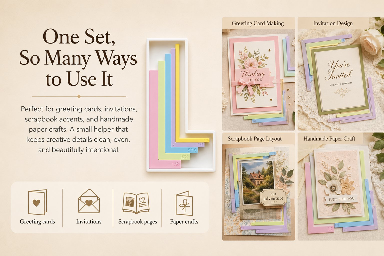 Dailyardtool® Card Making Alignment Guides Set | Create Perfectly Aligned Handmade Cards Without Guesswork or Crooked Corners ✨