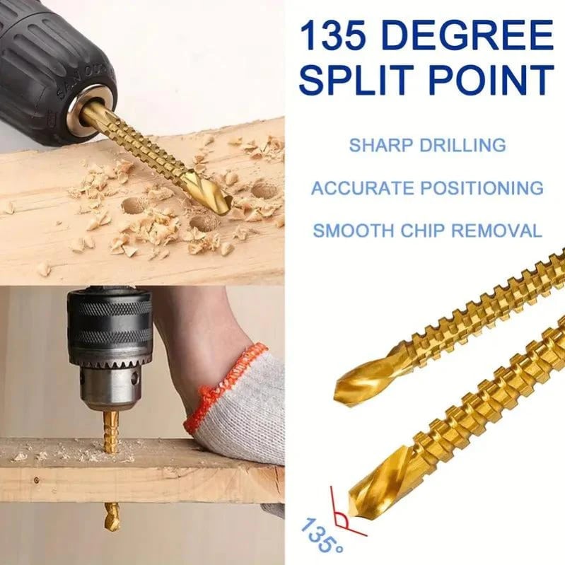 Dailyardtool®Titanium-Coated Drill Bit Set