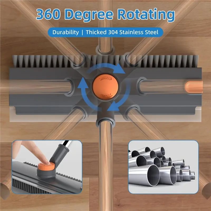 Dailyard™3-in-1 Adjustable Floor Scrub Brush – 360° Rotating Cleaning Tool