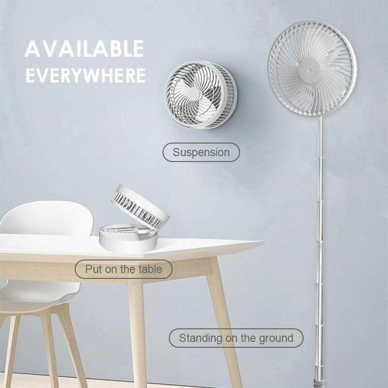 Dailyard™Telescopic Folding USB Charging Fan – Adjustable height, quiet operation & portable – perfect for desk, travel or outdoor use