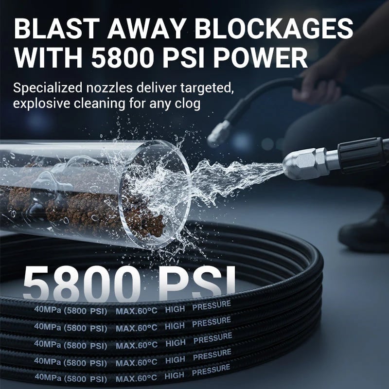 Dailyardtool®Triple-layer burst-proof hose – PVC & stainless steel. Universal connector, easy install. Perfect for heavy-duty cleaning! 🚿🔧