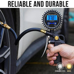 Dailyard™High Precision Digital Tire Inflator Pressure Gauge | 3-in-1 Inflate Deflate Check Tire Tool