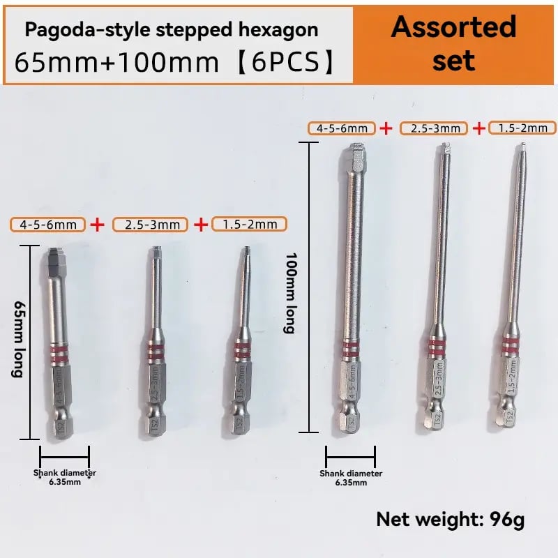 Dailyard™6-Piece Hex Screwdriver Bit Set