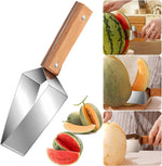 Dailyardtool®Triangle Watermelon Cutter, Stainless Steel with Wooden Handle - Melon Slicer, Fruit Cutter for Kitchen Gadgets