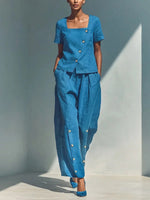 Tailored Linen Two-Piece Set