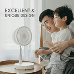 Dailyard™Telescopic Folding USB Charging Fan – Adjustable height, quiet operation & portable – perfect for desk, travel or outdoor use