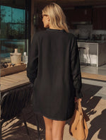 Effortless Long-Sleeve Linen Tunic Dress