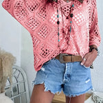 ? Handmade Crochet V©\Neck Boho Top | Apricot Summer Essential