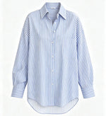 Oversized Blue & White Striped Shirt
