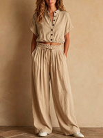 Crinkled Linen Two Piece Set
