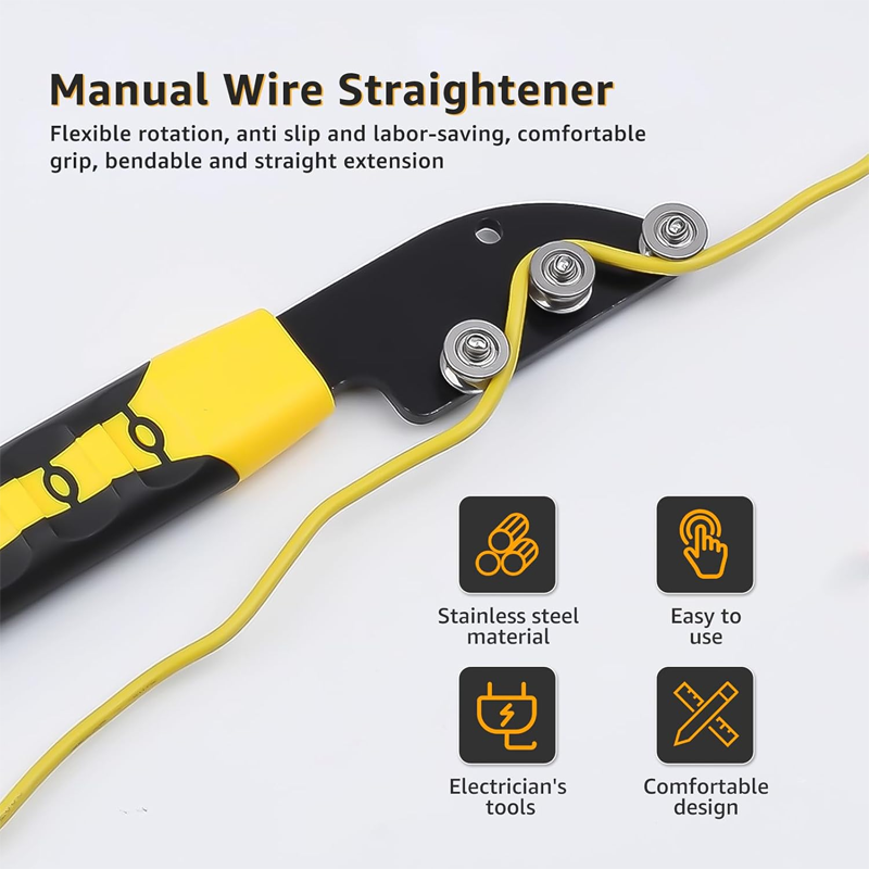Dailyardtool® Handheld Smooth-Rolling Durable Wire Straightener