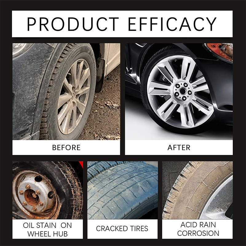 Dailyardtool®Tire wax – restores black gloss, blocks UV, repels dirt. Easy & quick!