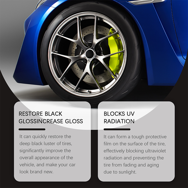 Dailyardtool®Tire wax – restores black gloss, blocks UV, repels dirt. Easy & quick!