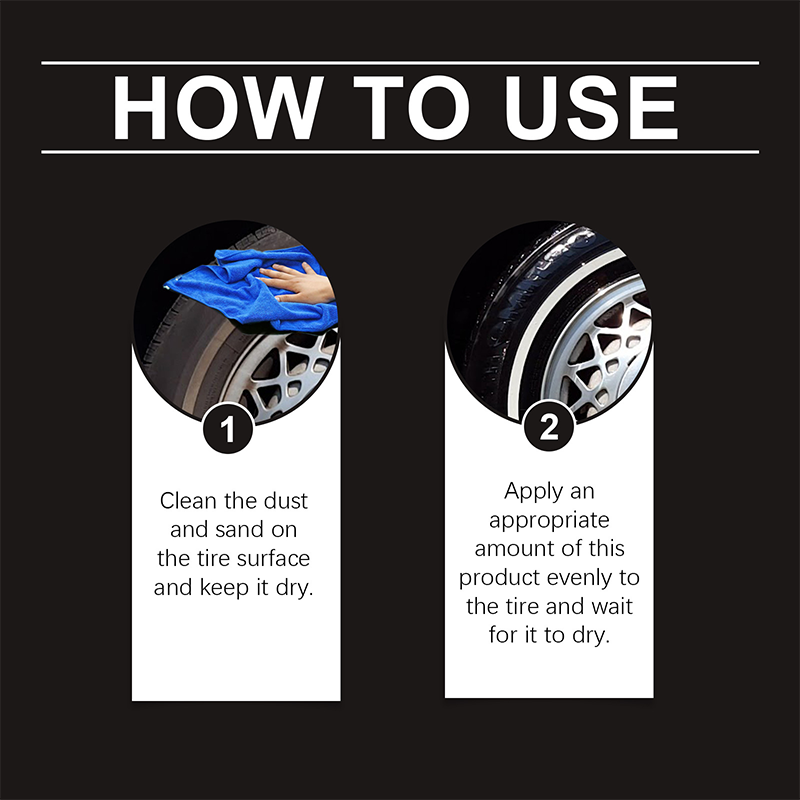 Dailyardtool®Tire wax – restores black gloss, blocks UV, repels dirt. Easy & quick!