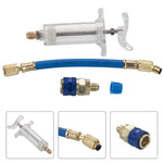 Dailyardtool® Precision AC Oil Dye Injector – Brass Construction, High Pressure Hose, Clear Barrel ✨