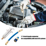 Dailyardtool® Precision AC Oil Dye Injector – Brass Construction, High Pressure Hose, Clear Barrel ✨
